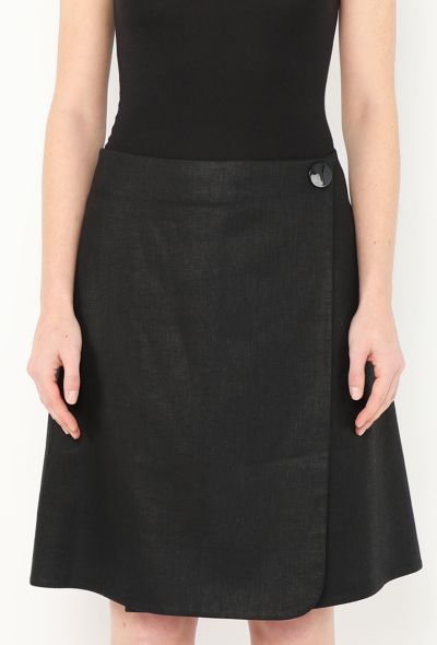 Céline Iridescent Linen Wrap Skirt - 1