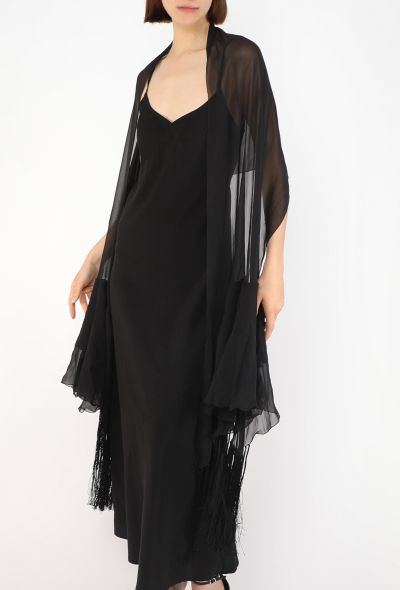 Dior Fringed Chiffon Scarf, Late 1990s - 2