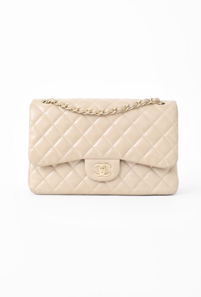 Chanel Beige Jumbo Timeless Flap Bag - 1