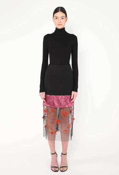 Prada F/W 2022 Embellished Net Charmeuse Skirt - 1