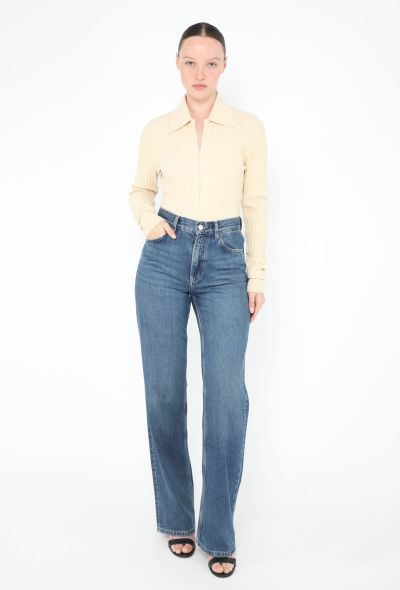 Alaïa Vintage Ribbed Zip Bodysuit - 2