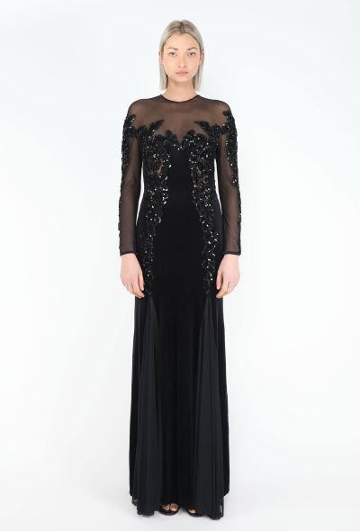 Azzaro STUNNING '70s Embellished Pistile Velvet Gown - 2