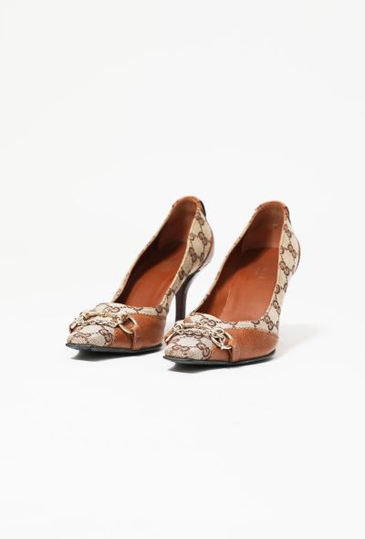Gucci Early 2000s Monogram Horsebit Pumps - 2