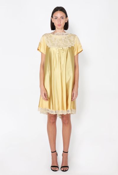 Satin Lace Trim Babydoll Dress, 1960s - 2