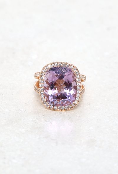 Vintage Fine Jewelry 18k Rose Gold, Diamond & Amethyst Ring - 1