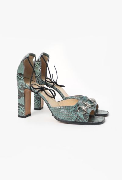 Gucci CAMPAIGN 1996 Snakeskin Horsebit Sandals - 2