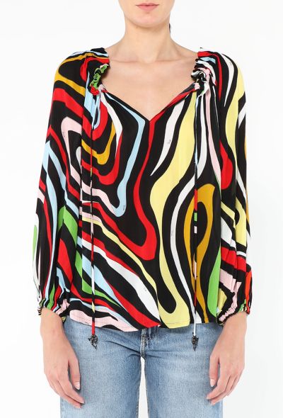 Emilio Pucci Abstract Marmo Silk Blouse - 1