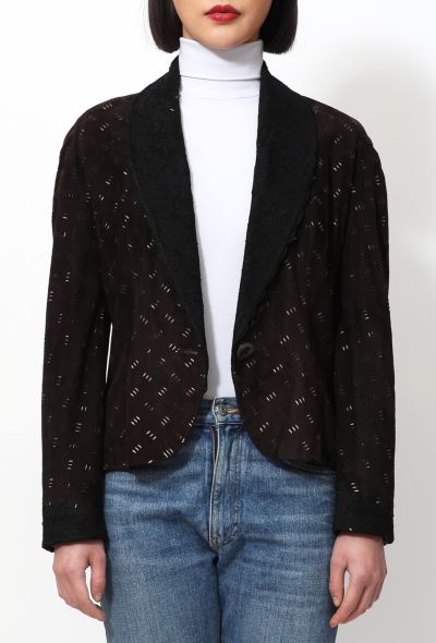 Dior 99 Suede & Lace Trim Blazer - 1