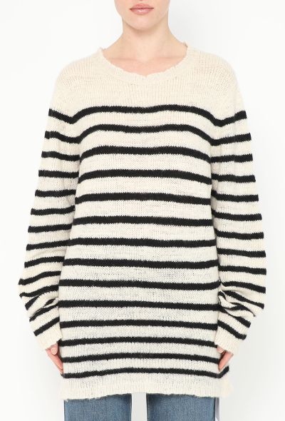 The Elder Statesman Cashmere Sweater White stripes - 1