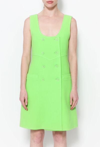Courrèges 90s Neon Double-Breasted Dress - 2