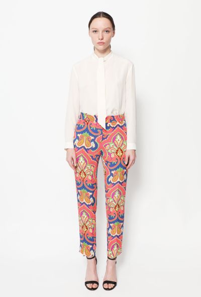 Céline Baroque Paisley Silk Trousers - 2
