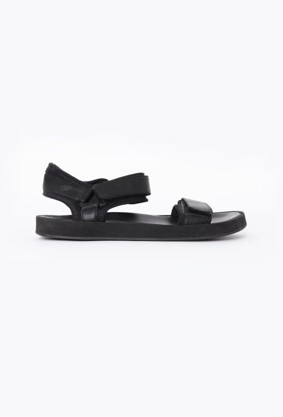 The Row 2020 Leather Hook-and-Loop Sandals - 1