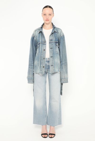 Balenciaga Distressed Logo Denim Jacket - 2