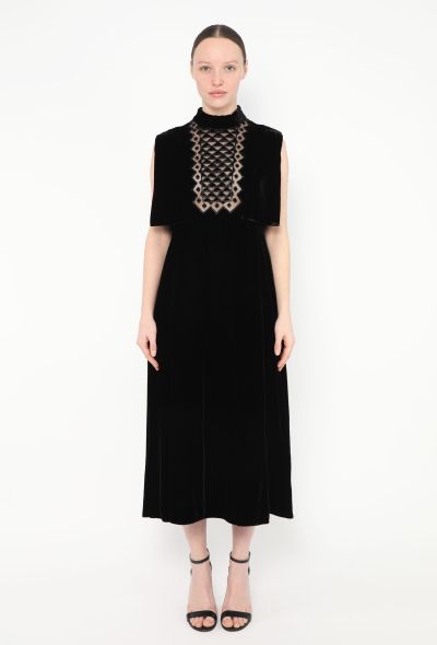 Valentino F/W 2015 Velvet Capelet Dress - 1