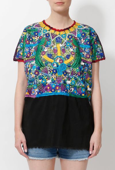 World Treasures 70s Hand Embroidered Mexican Top - 1