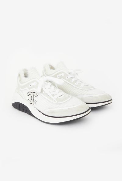 Chanel 2019 Ribbed Mohair 'CC' Sneakers - 2