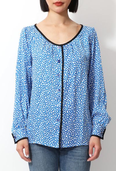 Saint Laurent Vintage Dotted Silk Blouse - 2