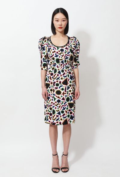 Saint Laurent Vintage Geometric & Star Print Dress - 1