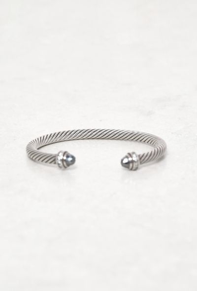 David Yurman Sterling Silver, Diamond & Onyx Classic Cable Bracelet - 1