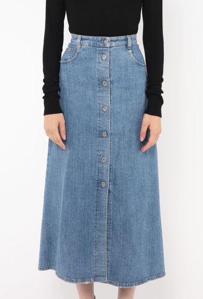 Miu Miu Denim A-Line Skirt - 2