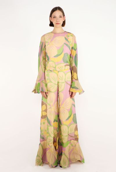 Jean Patou Silk Palazzo Jumpsuit, 1970s - 2