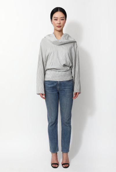 Loewe Striped Silk Blouse - Draped detailing - 2