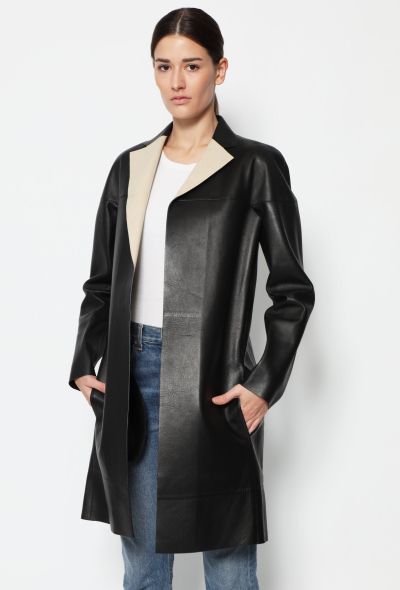 Céline Contrast Leather Coat - 2