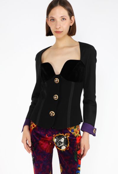 Gianni Versace Plunging Velvet Bustier Top, F/W 1991 - 1