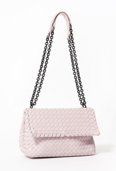 Bottega Veneta Olimpia Intrecciato Shoulder Bag Mauve pink - 2