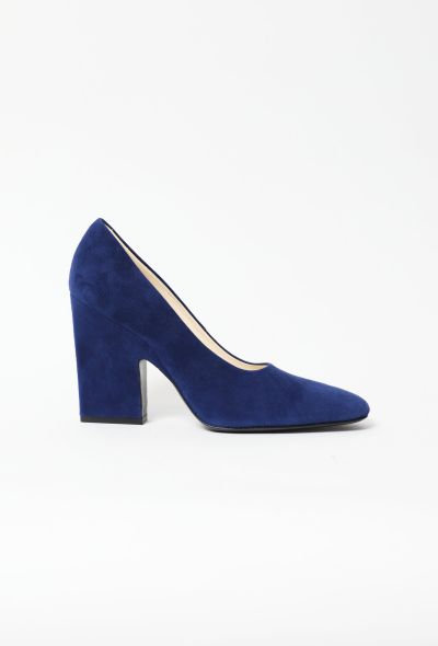 Céline Cobalt Suede Pumps - 1