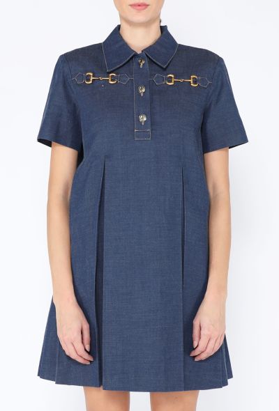 Gucci 2022 Denim Horsebit Mini Dress - 2