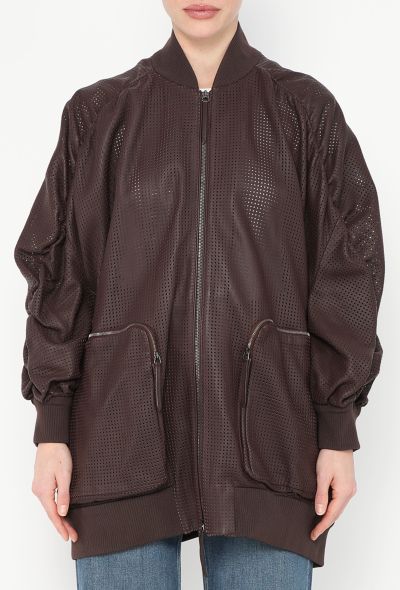 Fendi S/S 2019 Perforated Leather Bomber Jacket - 1