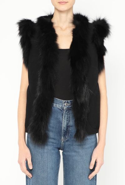 Saint Laurent 2014 Fox Fur Shearling-Lined Vest - 1