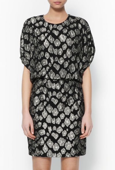 Saint Laurent 2015 Lamé Chiffon Dress - 1