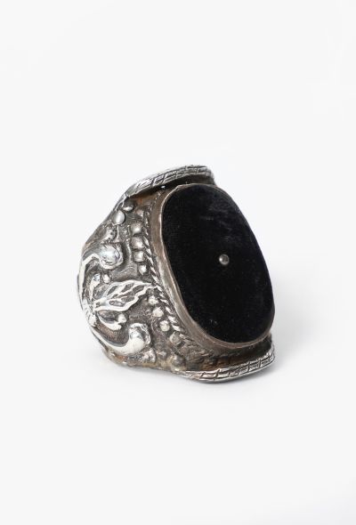 Saint Laurent Rare F/W 2002 Engraved Velvet Cuff - 1