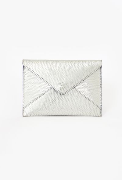 Louis Vuitton Silver Epi Envelope Pouch with Blue Trim - 1