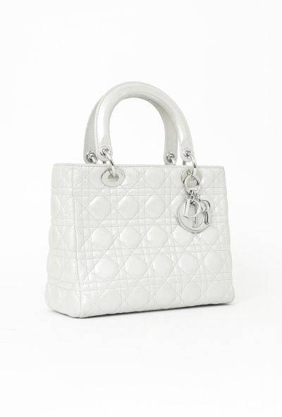 Dior Metallic Silver Lady Dior Bag - 2