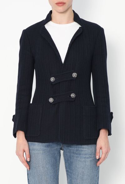 Chanel Asymmetrical Ribbed 'CC' Jacket - 1