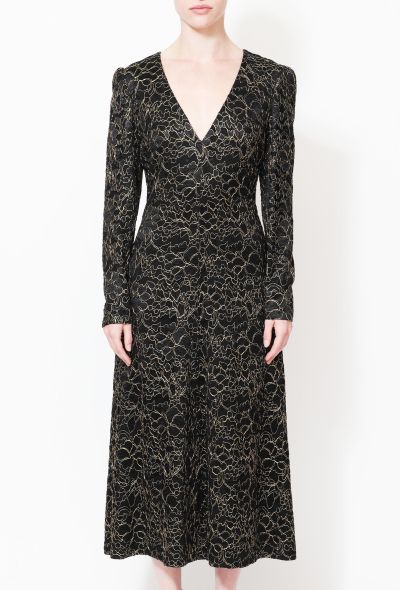 Saint Laurent 2016 Metallic Floral Lace Dress - 2