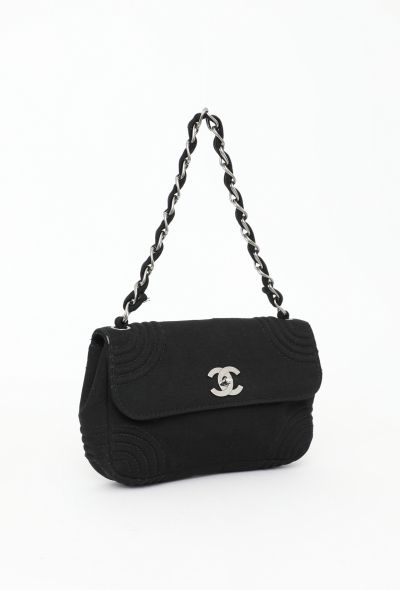 Chanel Black Jersey Flap Bag - 2