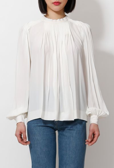 Chloé 2010 Pleated Crêpe Blouse - 1