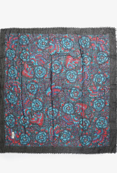 Saint Laurent Vintage Floral Metallic Scarf - 1