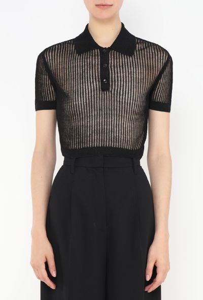 Saint Laurent Resort 2022 Ribbed Silk Top - 1