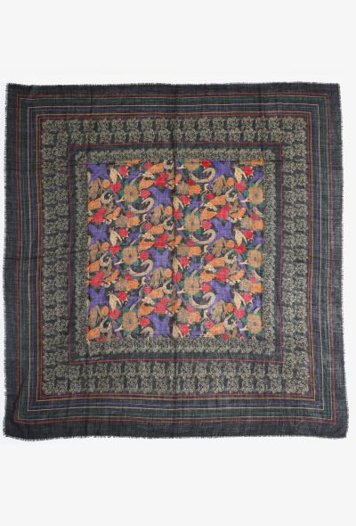 Emanuel Ungaro Vintage Floral Leopard Scarf - 2
