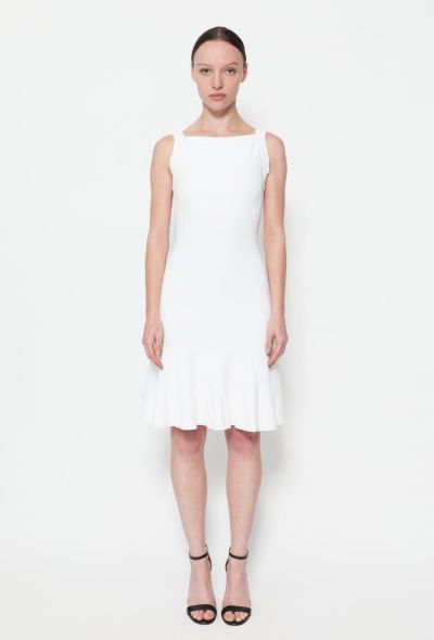 Alaïa Embroidered Trim Skater Dress White - 1