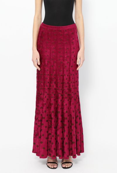 Alaïa '90s Chenille Polka Dot Maxi Skirt - 2