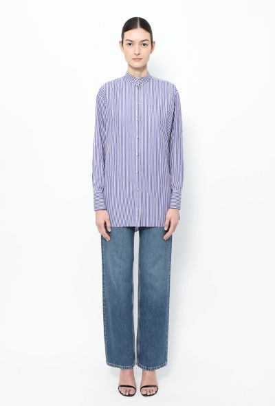 Valentino Collarless Striped Cotton Tunic - 2