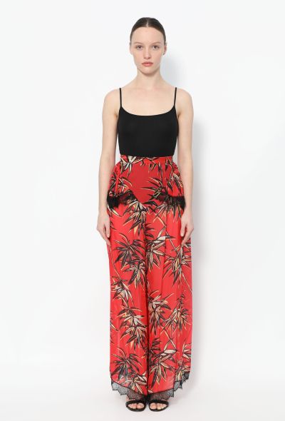 Rodarte S/S 2018 Printed Silk Lace Pants - 1