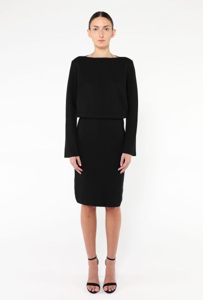 Alaïa Ribbed Knit Sweater Dress - 1