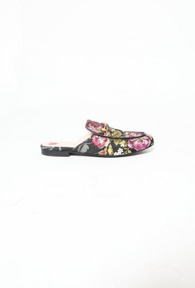 Gucci Floral Embroidered Horsebit Mules - 1